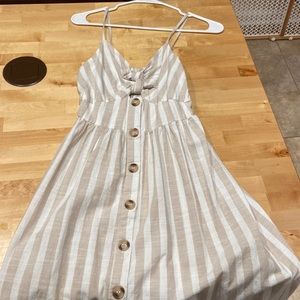Japna XS tan and white long dress
